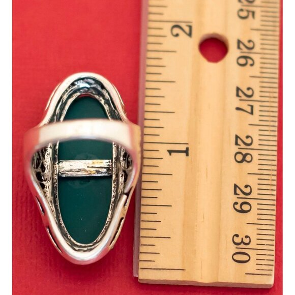 Vintage Elven Gem Silver Tone Ring Size 8 1/2, F27 - Picture 3 of 3